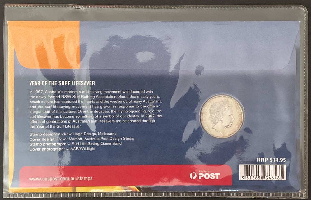 Pnc Australia Year Of The Surf Lifesaver Ram 20c Commemorative Coin 20 Cent  stamp collectible [Barcode 9312650346485] - Main Image 2