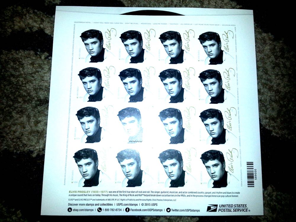 Elvis Forever ELVIS PRESLEY 2015 USPS Music Icon 32 FOREVER STAMPS Die Cut 2 FULL SHEETS OF 16  stamp collectible - Main Image 3