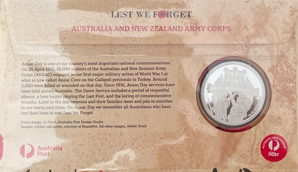 Lest We Forget Australia And New Zealand Army Corps  stamp collectible - Main Image 2
