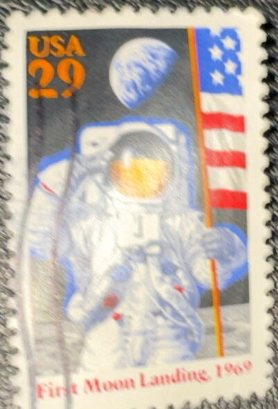 1994 First Moon Landing 25th Anniversary  stamp collectible - Main Image 2