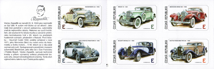 Václav Zapadlík Světová auta  stamp collectible - Main Image 2