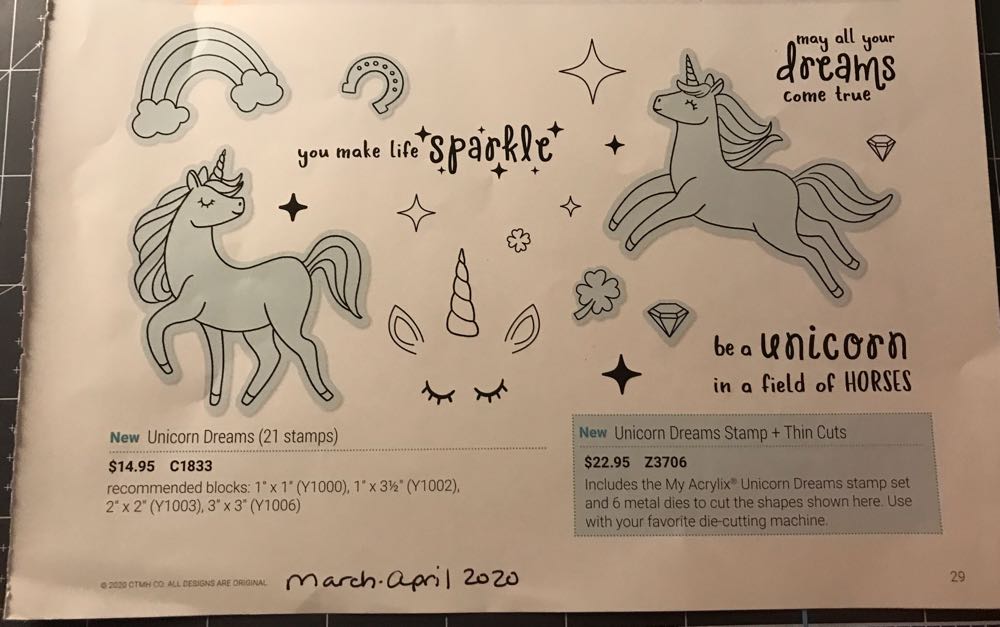Z3706 Unicorn Dreams With Thin Cuts   stamp collectible - Main Image 2