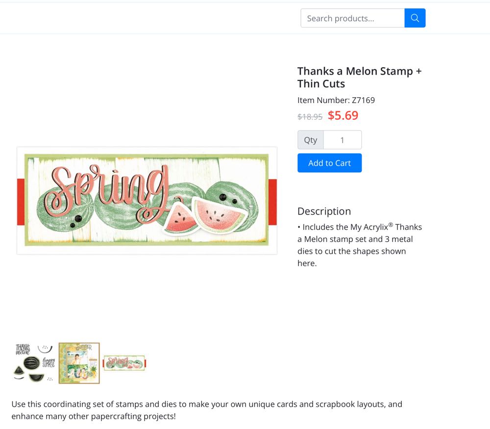 Z7169 Thanks A Melon With Thin Cuts  stamp collectible - Main Image 2