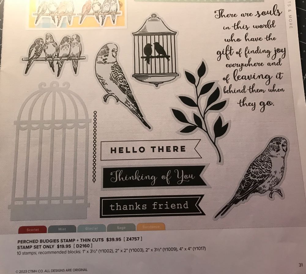 Z4757 Perched Budgies With Thin Cuts  stamp collectible - Main Image 2