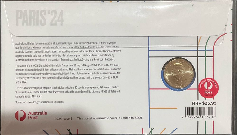 Paris With $1 Coin  stamp collectible [Barcode 9349766023207] - Main Image 2