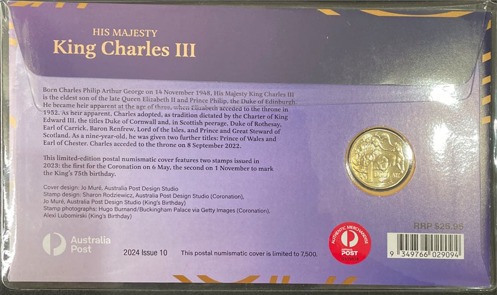 His Majesty King Charles III  stamp collectible [Barcode 9349766029094] - Main Image 2