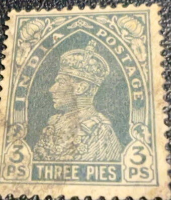 India 1941 3p  stamp collectible - Main Image 2