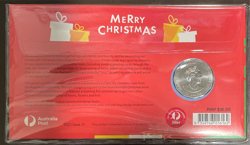 Pnc Australia Merry Christmas Ram 50c Coloured Coin  stamp collectible [Barcode 9349766016162] - Main Image 2