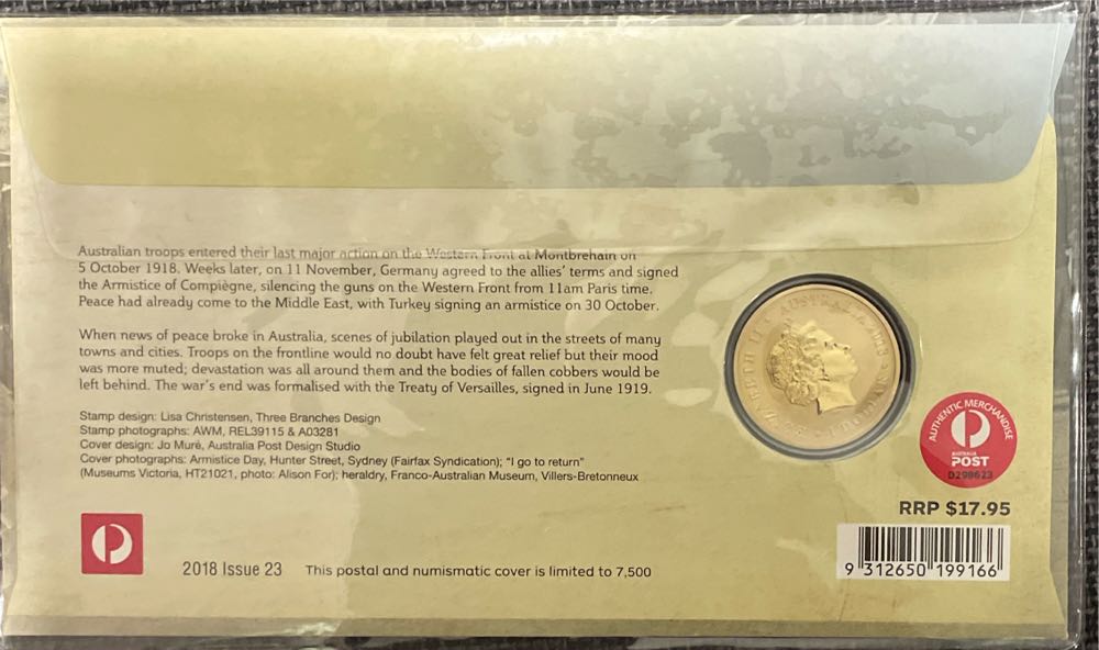 Centenary Of WW1 1918  stamp collectible [Barcode 9312650199166] - Main Image 2