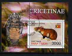 Timor (East) 2001 Hamsters (Beetle in margin) perf m/sheet  stamp collectible - Main Image 2