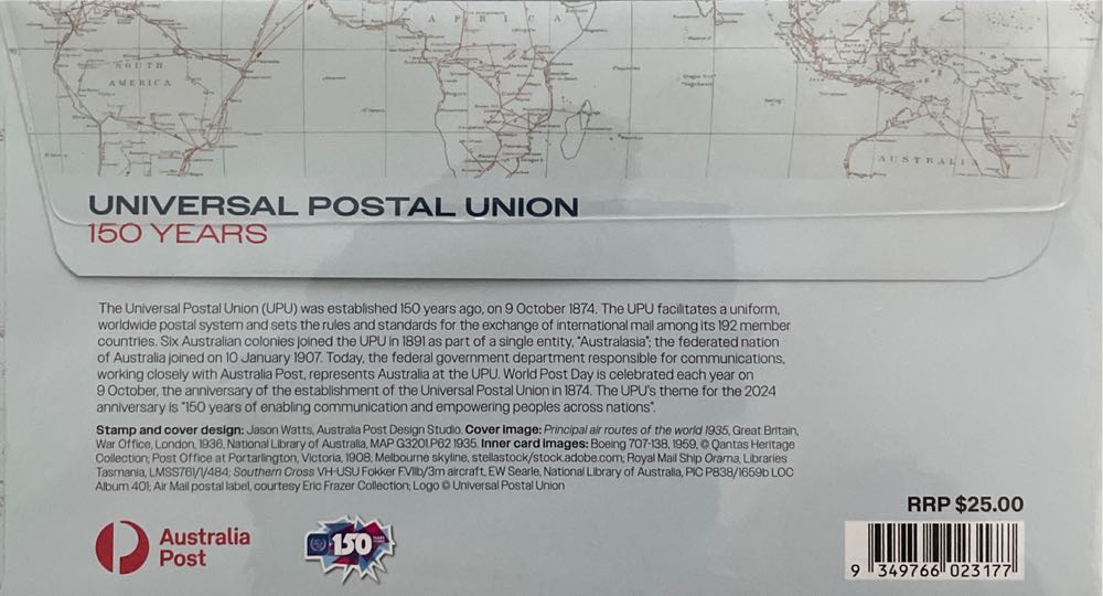 PNC Universal Postal Union  stamp collectible [Barcode 9349766023177] - Main Image 2