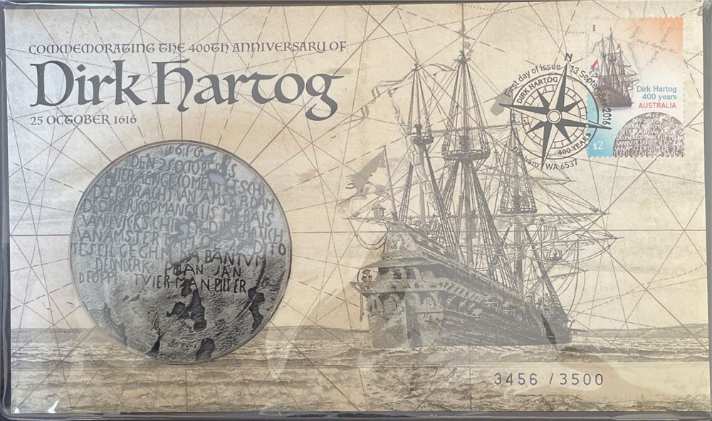 Commemorating The 400th Anniversary Of Dirk Hartog 25 October 1616  stamp collectible [Barcode 9312650519223] - Main Image 2