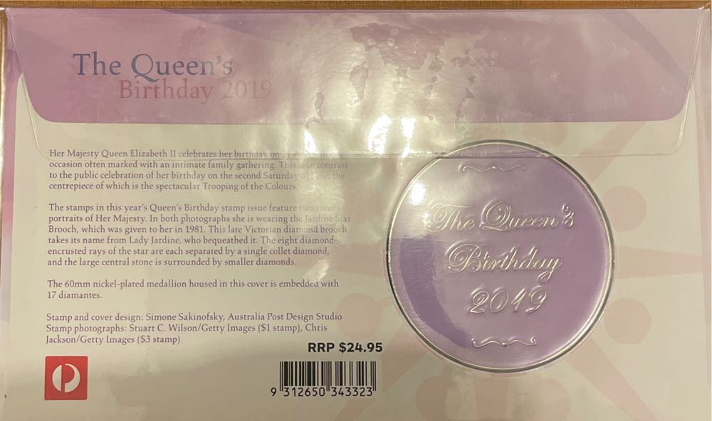 Australia The Queens Birthday Medallion Pnc  stamp collectible [Barcode 9312650343323] - Main Image 2