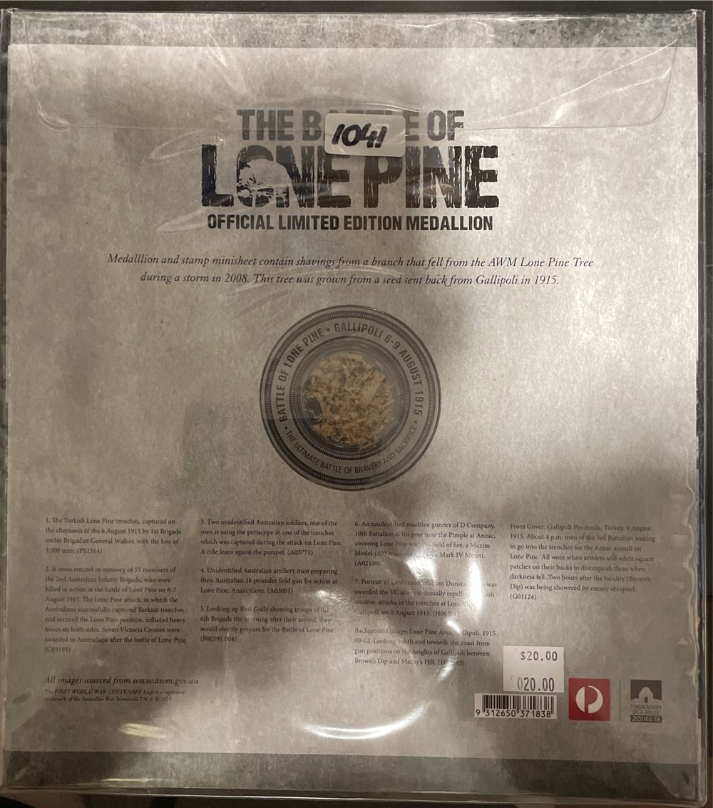 Battle Of Lone Pine Medallion And Stamp Album  stamp collectible [Barcode 9312650371838] - Main Image 2