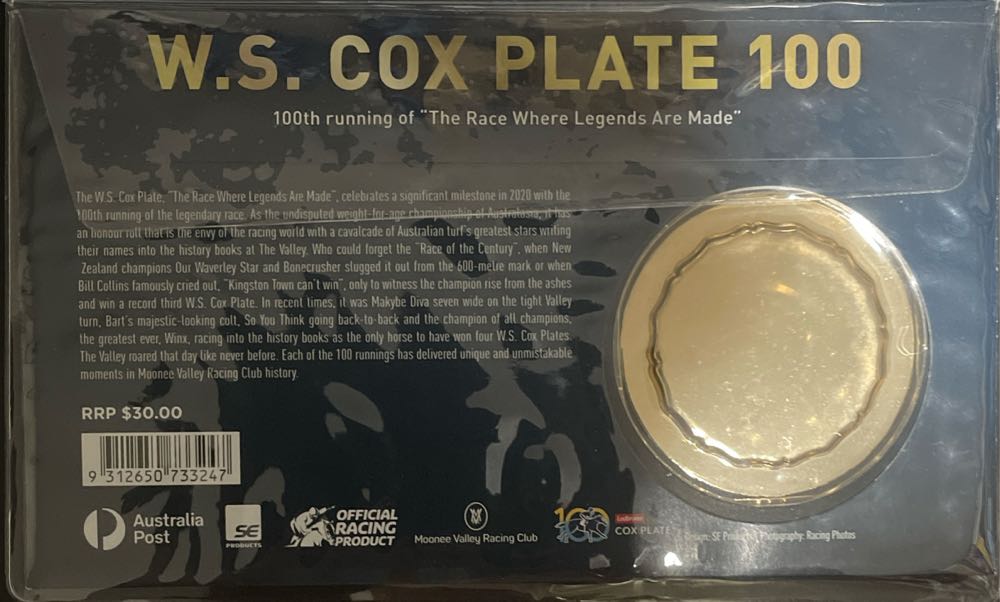 Australia W.s. Cox Plate Pnc Medallion  stamp collectible [Barcode 9312650733247] - Main Image 2