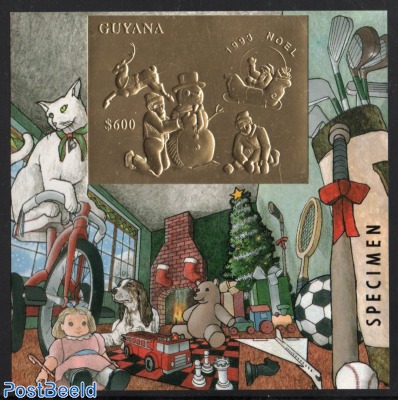 Christmas s/s, silver+gold  stamp collectible - Main Image 2