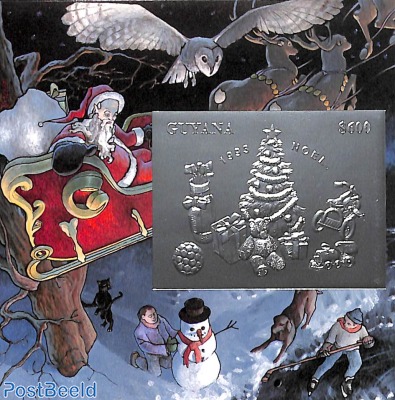 Christmas s/s, silver+gold  stamp collectible - Main Image 3