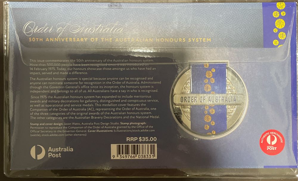 50TH Anniversary Of The Australian Honours System  stamp collectible [Barcode 9349766038331] - Main Image 2