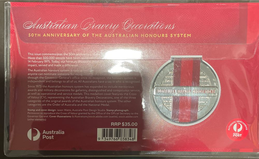 Pnc Australia Honours System 50th Bravery Decorations Medallion L E 1500  stamp collectible [Barcode 9349766038348] - Main Image 2