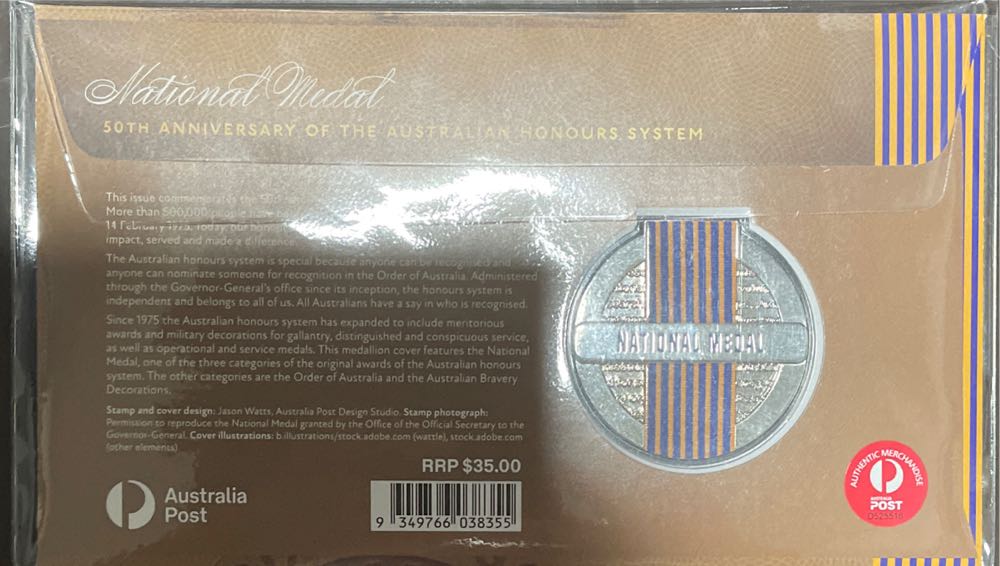 Pnc Australia Aust Honours System 50th National Medal Medallion L E 1500  stamp collectible [Barcode 9349766038355] - Main Image 2