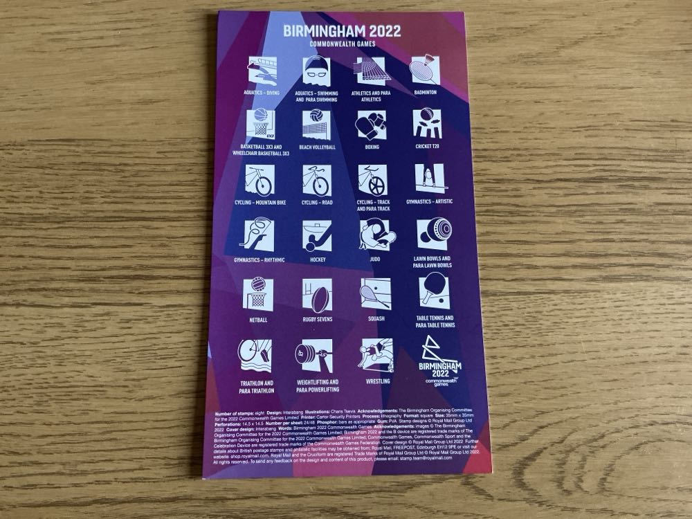 Birmingham 2022 Commonwealth Games - First Day Cover  stamp collectible [Barcode 5014721156811] - Main Image 2