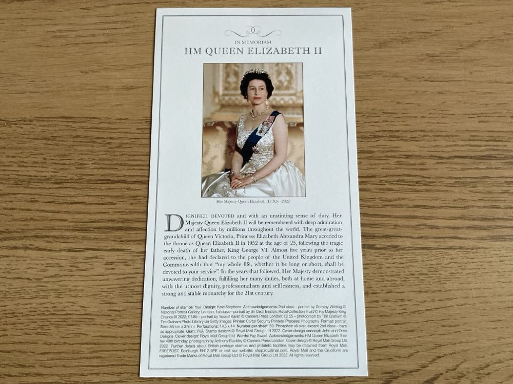 In Memorial HM Queen Elizabeth II - First Day Cover  stamp collectible [Barcode 5014721158488] - Main Image 2