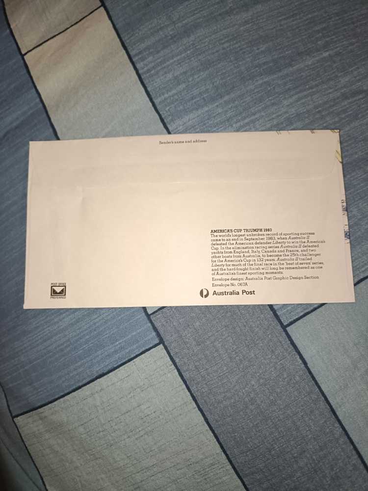 Australia II Victory At Newport FDC  stamp collectible - Main Image 2