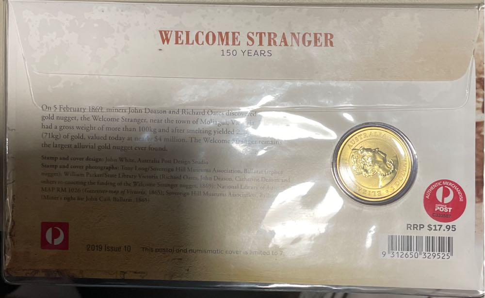 Welcome Stranger Pnc And Stamp Sheet  stamp collectible [Barcode 9312650329525] - Main Image 2