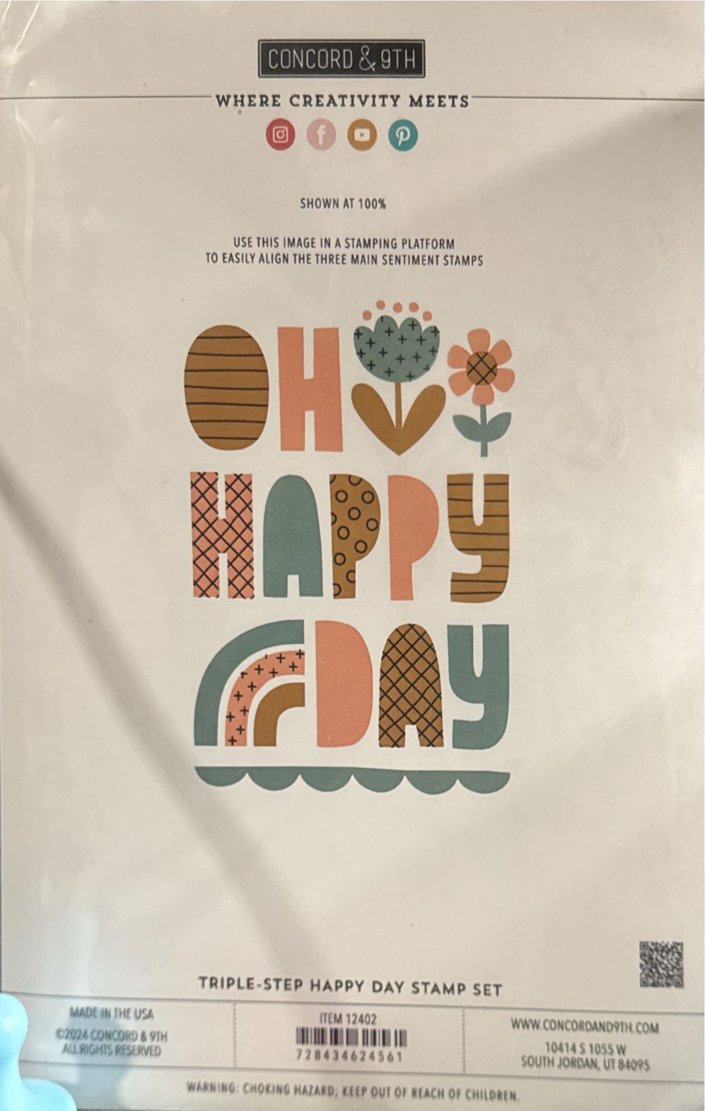 Concord & 9th Happy Day Set Triple Step Clear  stamp collectible [Barcode 728434624561] - Main Image 3