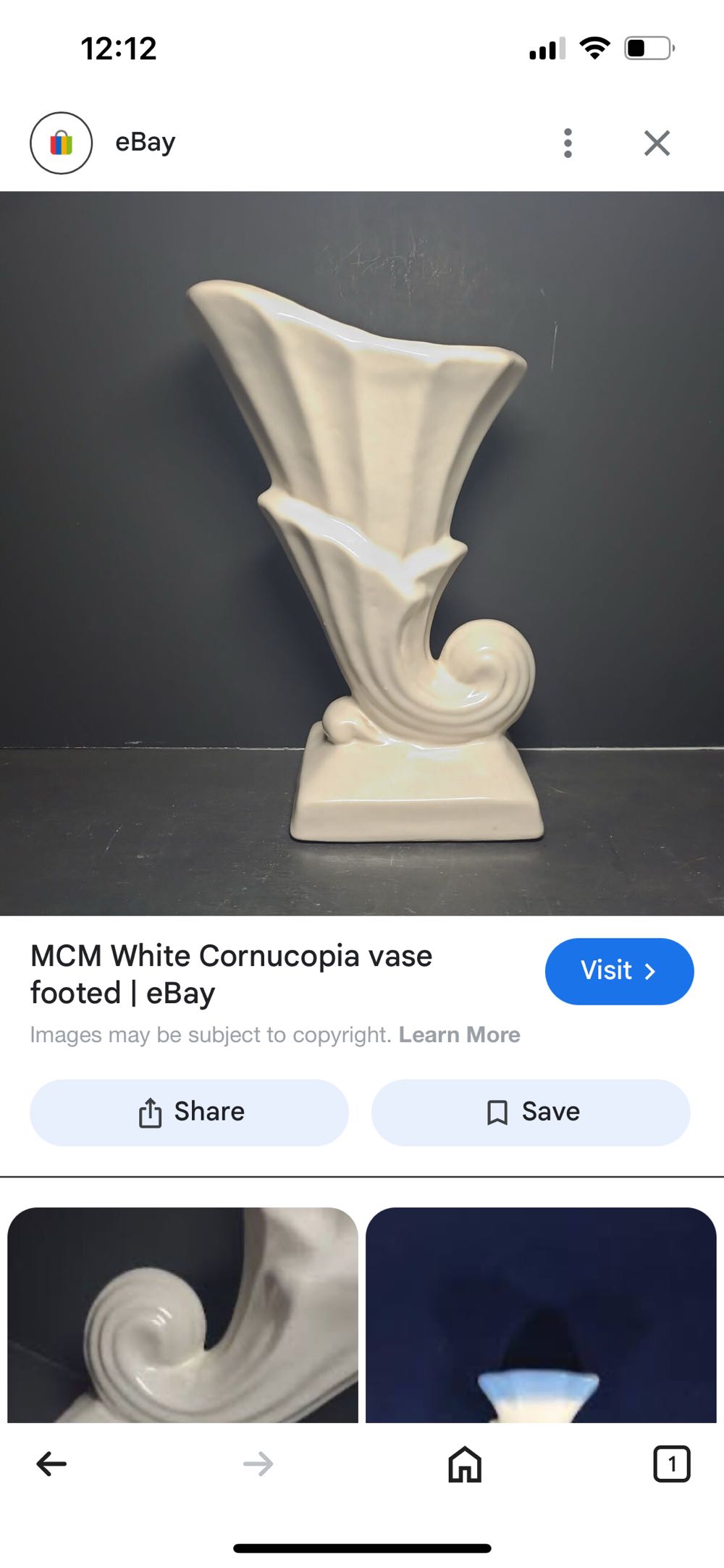 Vase Cornucopia Blue  stamp collectible - Main Image 2