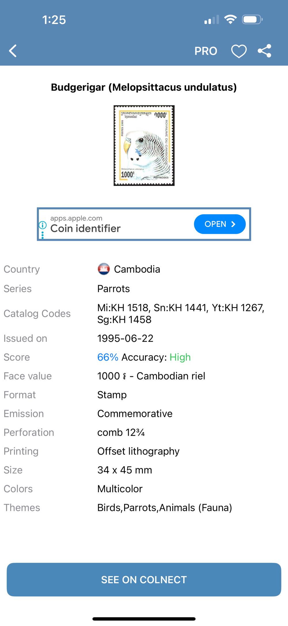 Budgerigar  stamp collectible - Main Image 2