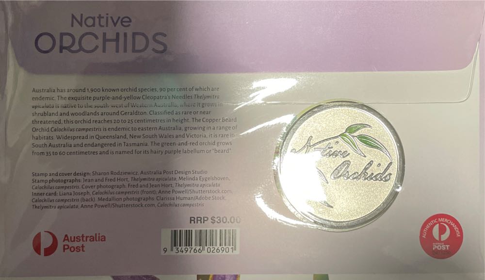 Native Orchids Pmc Medallion  stamp collectible [Barcode 9349766026901] - Main Image 2