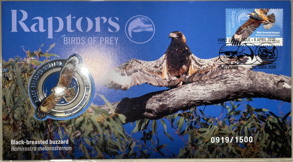 Raptors Black Breasted Buzzard Birds Prey  stamp collectible [Barcode 9349766038287] - Main Image 3