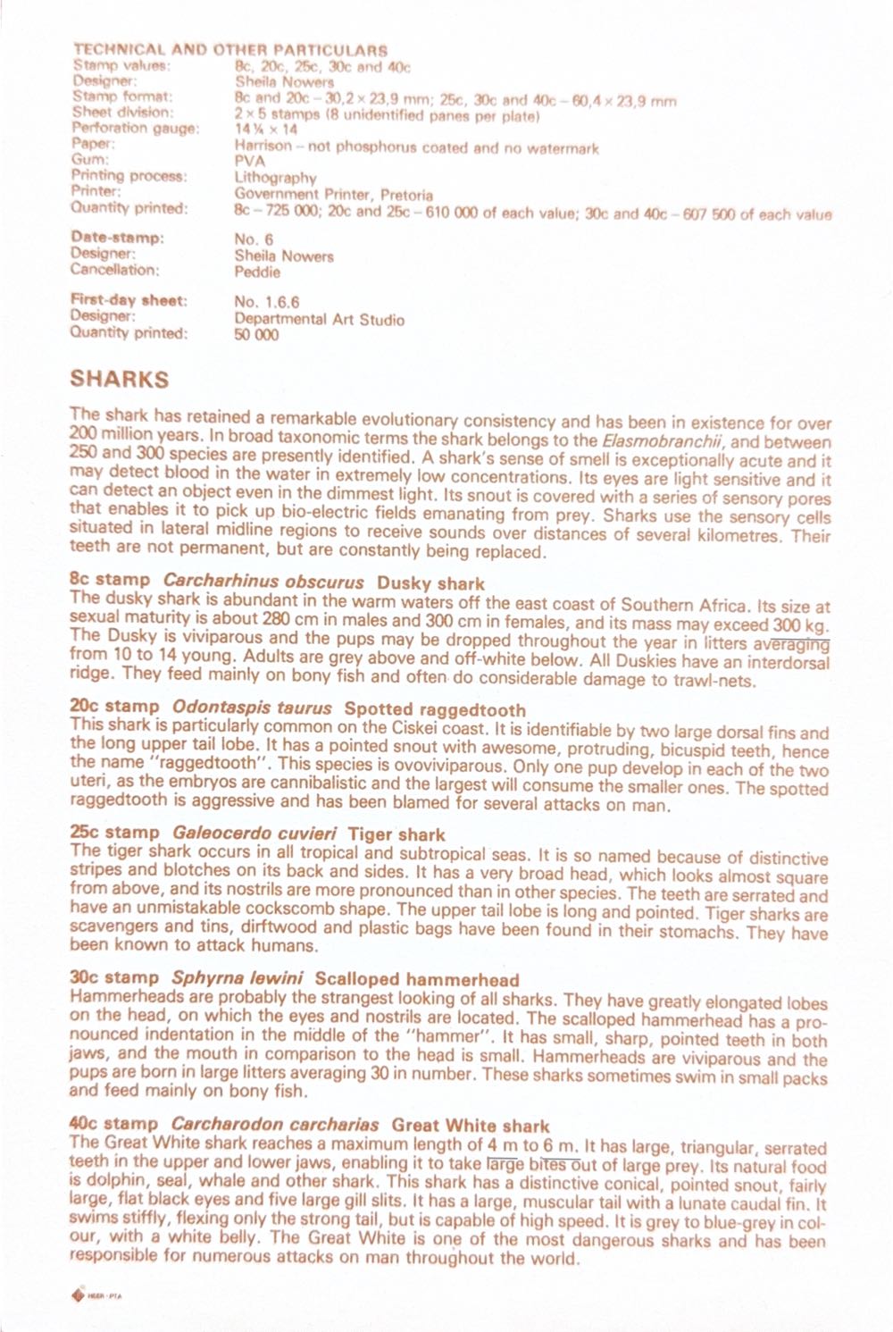 SHARKS  stamp collectible - Main Image 2