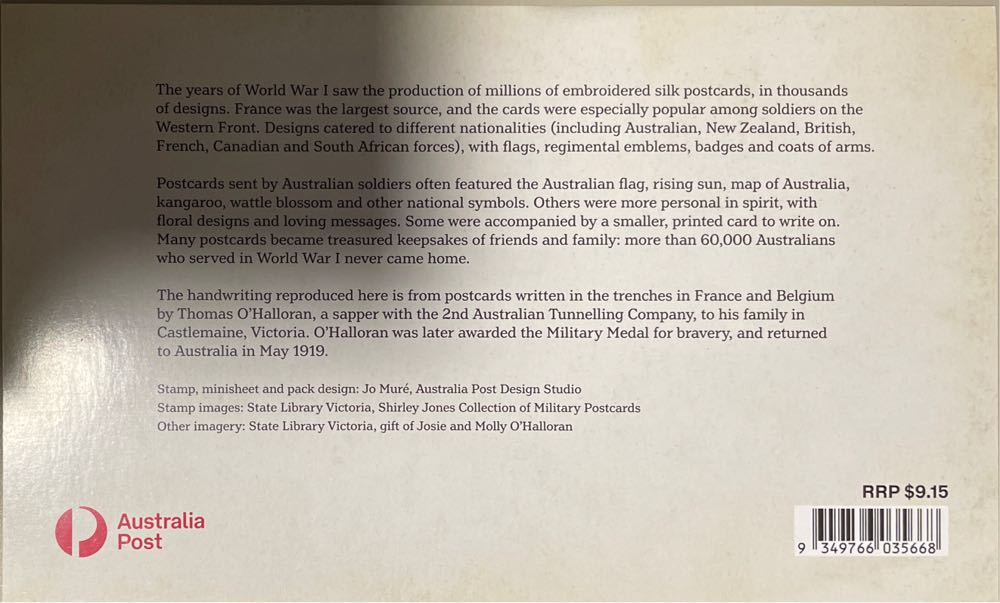 Postcards From The Front  stamp collectible [Barcode 9349766035668] - Main Image 2