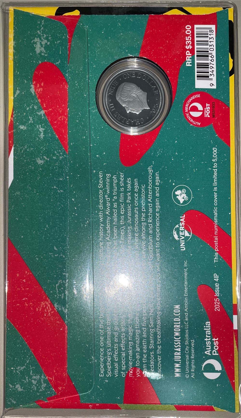 Jurassic Park Pnc  stamp collectible [Barcode 9349766031318] - Main Image 2