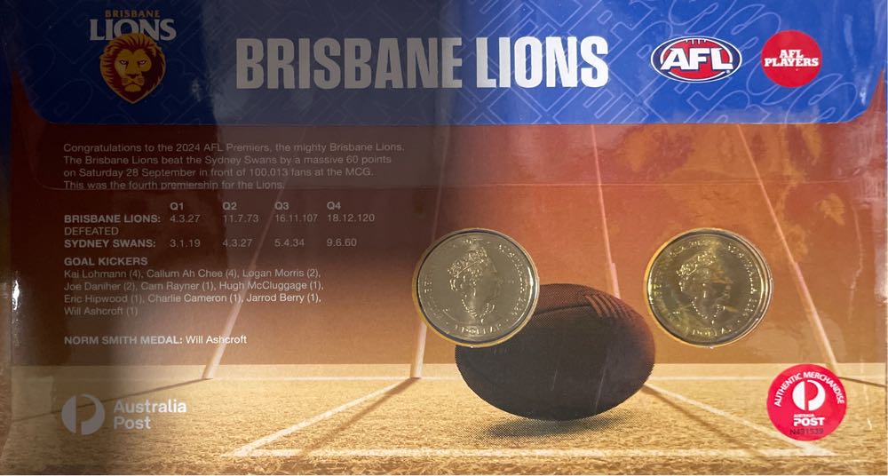 Brisbane Lions Premiers 2024 PNC  stamp collectible - Main Image 2