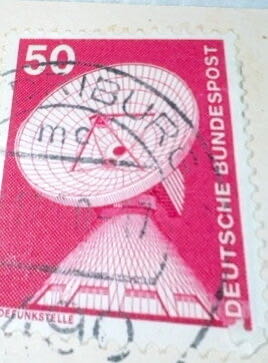Germany: 1975 50 Dish Aerial at Raisting Earth Station  stamp collectible - Main Image 2