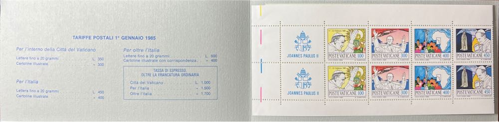 1985 - Vatican - Booklet No. 1 - The Voyages of the Pope  stamp collectible - Main Image 2