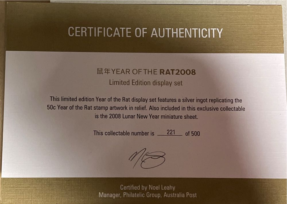 Year Of The Rat 2008  stamp collectible - Main Image 2