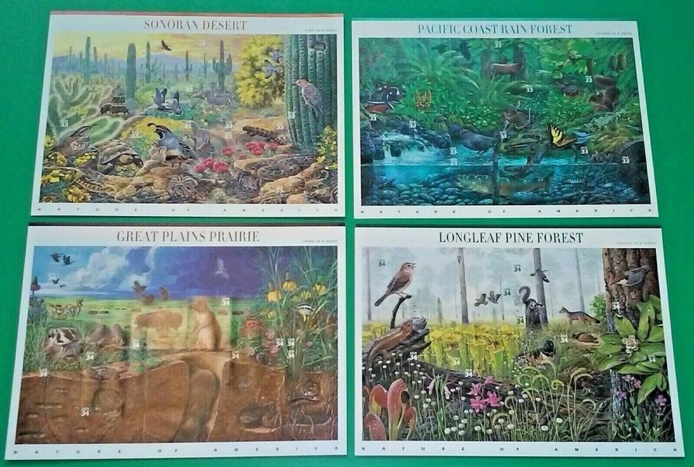  NATURE OF AMERICA- Complete Set Of 12, Scott Number 3293 - 4474  stamp collectible - Main Image 4