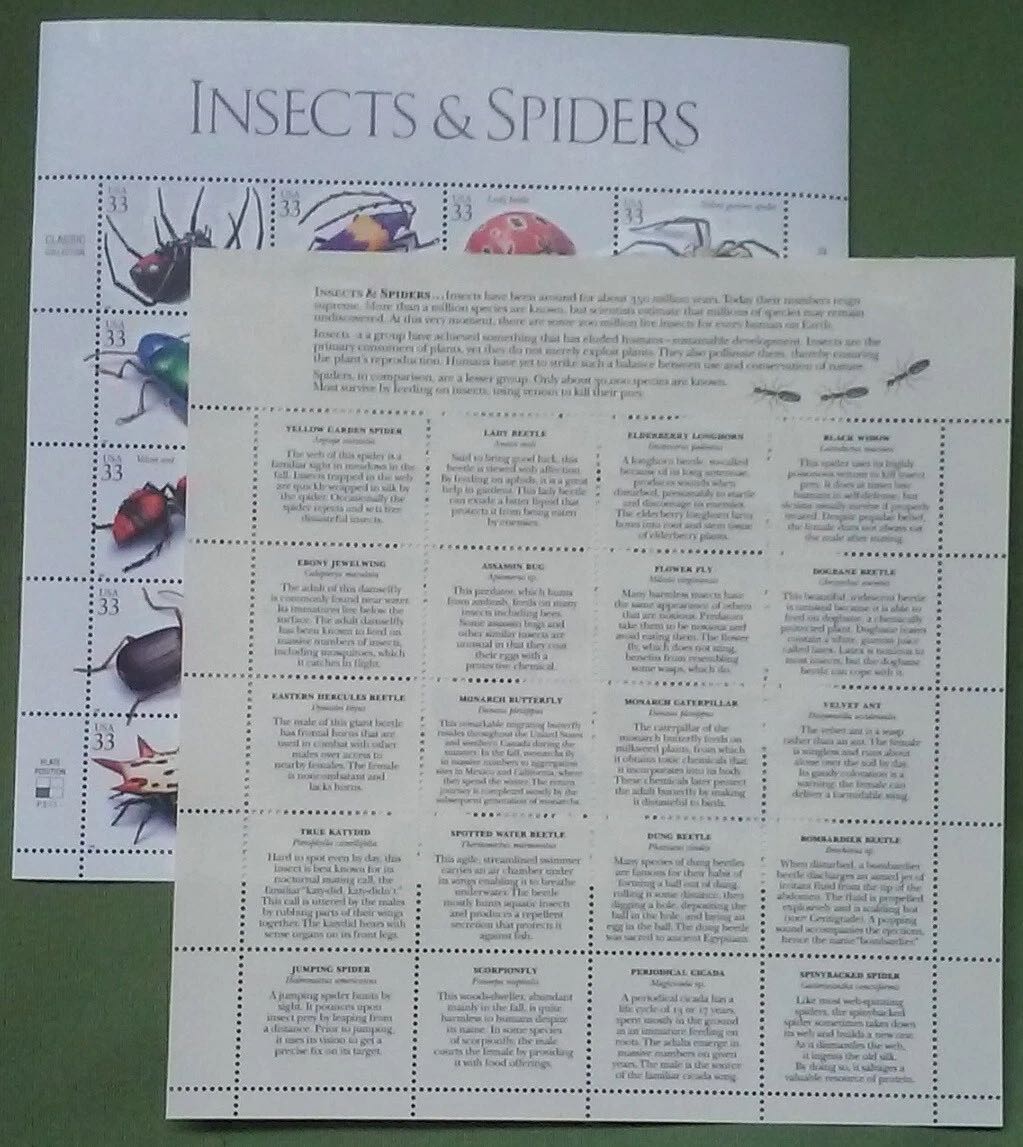 INSECTS and SPIDERS, Scott Number  3351 a-t  stamp collectible - Main Image 2