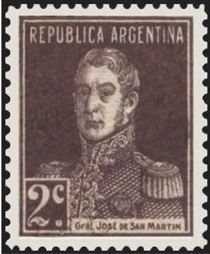 Bernardino Rivadavia (1780-1845), offset ovpt-Rounded Collar