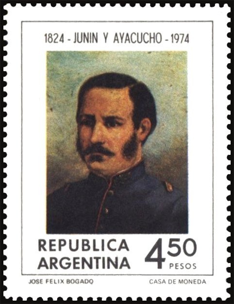 Map of South America without borderlines, ovpt. “M.O.P.”