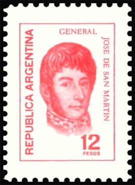 Bernardino Rivadavia (1780-1845), ovpt. - Rounded Collar