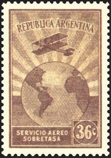 South America Map with Antartict, ovpt. (10¾ mm)