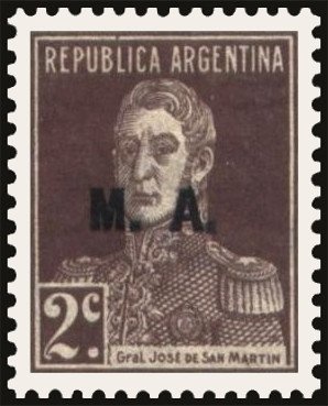 Allegory - "Repúlica Argentina", ovpt. "M.J.I."