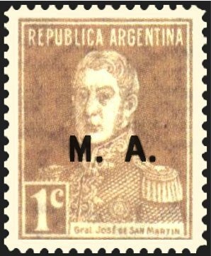 José Francisco de San Martín (1778-1850), ovpt. " M.J.I."
