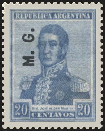 José Francisco de San Martín (1778-1850), overprinted M.J.I.