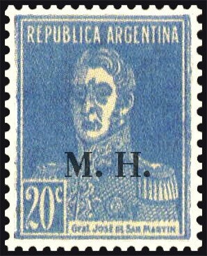 Mariano Moreno (1778-1811) - Overprint - "M.H."